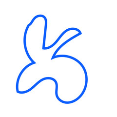 Obraz premium Blue Abstract Shape Squiggly Line