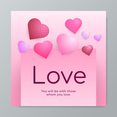 Happy Valentine's Day Sale Poster or banner with symbol of heart from LED String lights and valentine elements on pink background. Promotion and shopping template for love and Valentine's day concept