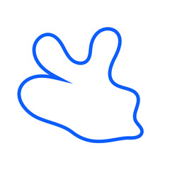 Blue Abstract Shape Squiggly Line