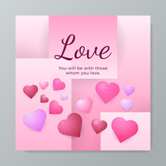 Cute universal love greeting card design template