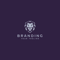 Lion Head Logo Design Template 