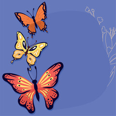 butterflies in circular frame