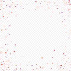heart love vector confetti frame valentine pink