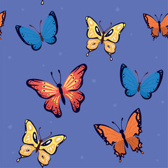 Fototapeta na wymiar beauty butterflies insects pattern
