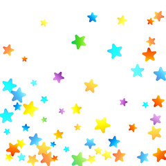 Rainbow Festive Confetti. Carnival Star Falling.
