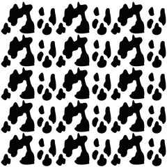 Cow print pattern illustration. Cow print transparent background