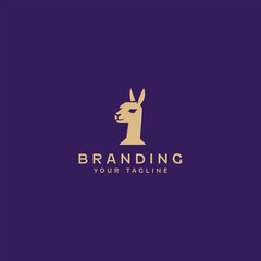 Liama Head Logo Design Template 