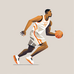 Naklejka premium Vector Illustrations of Basketball: A Collection of Sporty Designs.. (AI Generated)