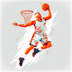 Vector Illustrations of Basketball: A Collection of Sporty Designs.. (AI Generated)