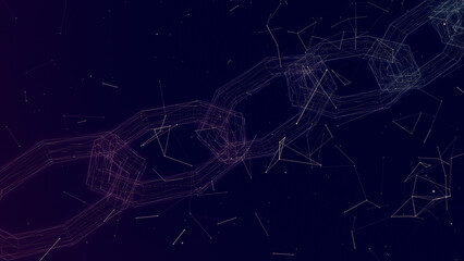 Blockchain technology concept plexus background