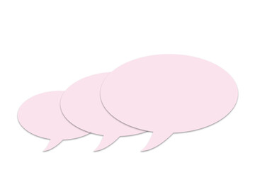 Rosa Sprechblasen vor weißen Hintergrund, 2D-Illustration