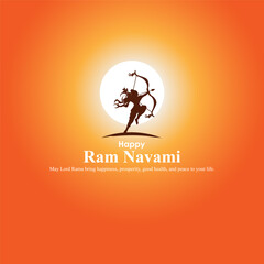 Vector illustration concept of Spring Hindu festival Shree Ram Navami wishes greeting