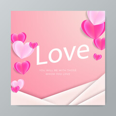 Fototapeta na wymiar Realistic paper style valentines day background