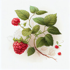Illustration of a raspberry. generative ai