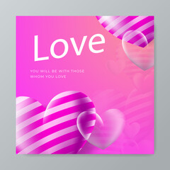 Orange, pink and white hearts with golden confetti on orange background. Vector illustration. Paper cut decorations for Valentine's day design