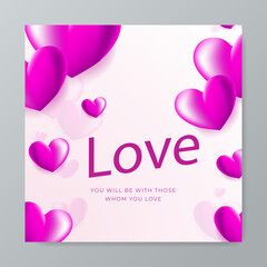 Orange, pink and white hearts with golden confetti on orange background. Vector illustration. Paper cut decorations for Valentine's day design