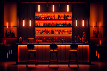 Contemporary Bar wallpaper. generative ai	
