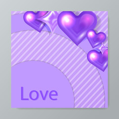 Universal love hearth greeting card square background for valentine day, mother day, father day, spring fall summer love card, birthday card, and social media template