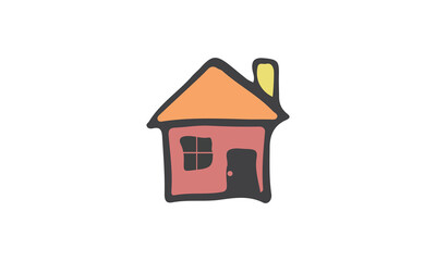 Hand drawn house icon isolated on a white background vector