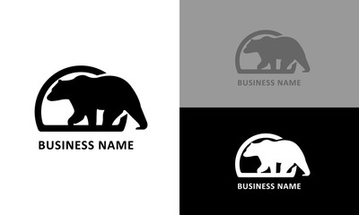 Creative design logo letter D with bear