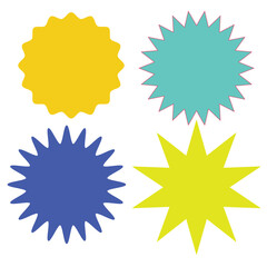 Set of multicolor blank labels various shape isolated on whiteVector illustration
