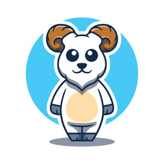 Cute sheep cartoon mascot illustration