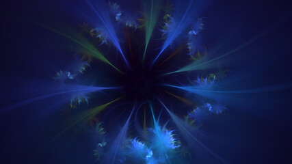 3D rendering abstract colorful fractal light background