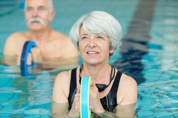 senior woman in swimming pool