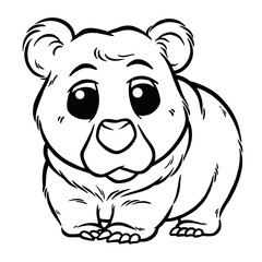 Vector illustration of Cartoon Bear - Coloring book for kids