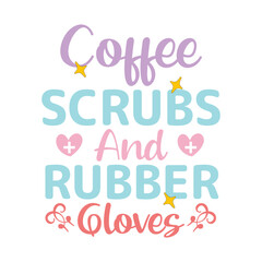 Coffee scrubs and rubber gloves