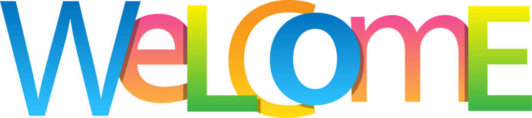 WELCOME colorful typography on transparent background © Web Buttons Inc