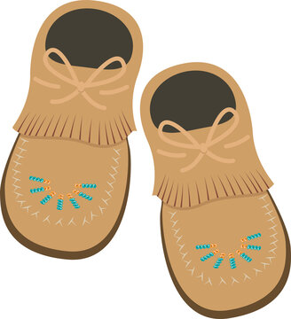Moccasin pair of shoes isolated illustration graphic