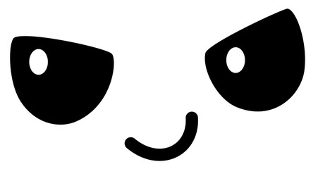 Kawaii cute cartoon emotion face 