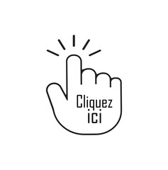 cliquez ici text on white background. klick here in french language.