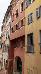Fototapeta na wymiar Old town architecture alley of Nice on street French Riviera