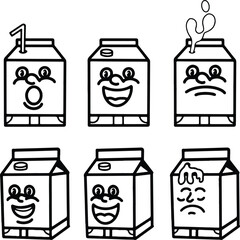 Milk box character illustration