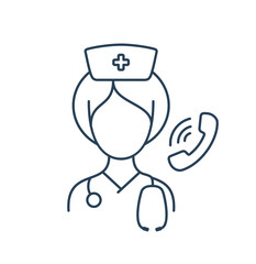 Doctor phone consultation line icon. Emergency Call vector illustration. Medical support and consultation concept.