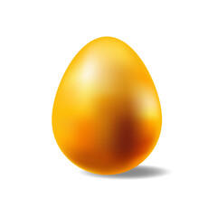 golden easter egg 3d isolated on white background