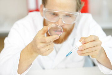 close up of laboratory researcher