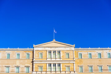Fototapeta na wymiar Greek flag in Athens, Greece
