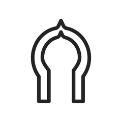 simple line mosque icon vector