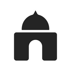 simple solid mosque icon vector