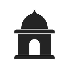 simple solid mosque icon vector