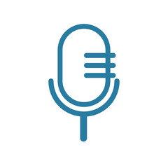 vector icon mic line simple blue