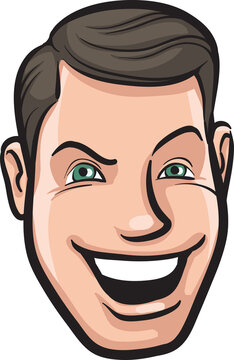 cartoon retro young man face - PNG image with transparent background