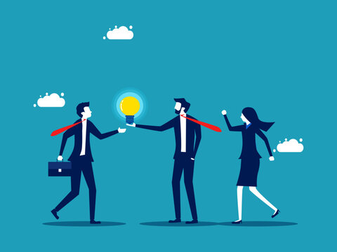 Generate new ideas. Business people work as a team. business brainstorming vector illustration