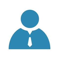 simple blue color flat user vector icon