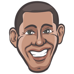 people profile person isolated face of happy black smiling man - PNG image with transparent background