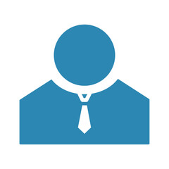 simple blue color flat user vector icon