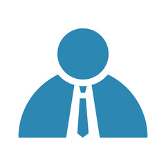 simple blue color flat user vector icon